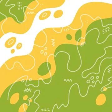 Abstract doodle flat design. Colour shapes. Memphis 90s pattern. Splash fun w Stock Illustration