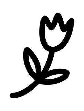 Abstract Doodle Flower Shape Vector, Perfect for Creative Logos, Hand-Drawn Stock Illustration