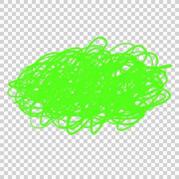 Abstract doodle is forming in flat design, with neon green scribbles on Illustrazione stock