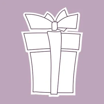 Abstract doodle gift box. Stock Illustration