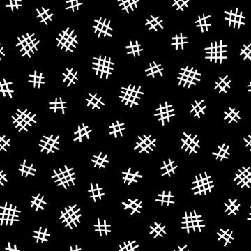 Abstract doodle grid pattern on black background Stock Illustration