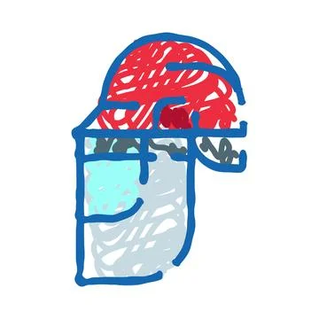 Abstract doodle head drawing with geometric shapes Stock Illustration