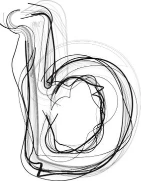 Abstract Doodle Letter b Stock Illustration