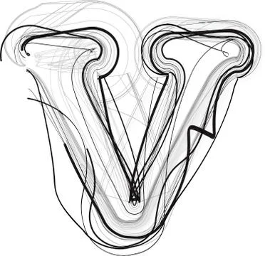 Abstract Doodle Letter v Stock Illustration