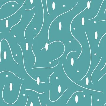 Abstract doodle lines and squiggles seamless pattern. Memphis style ornament Stock Illustration