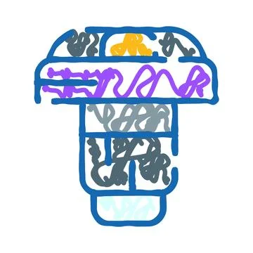 Abstract doodle machine device colorful line art Illustration