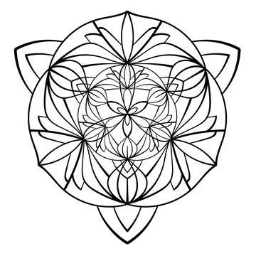 Abstract doodle mandala pattern. Graphic ornament. Vector illustration. Stock Illustration