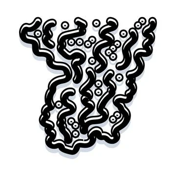 Abstract doodle map form showing continental shape Illustrazione stock