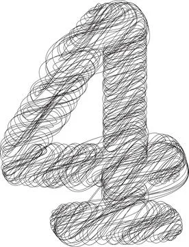 Abstract Doodle Number 4 Stock Illustration