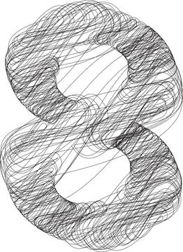 Abstract Doodle Number 8 Stock Illustration