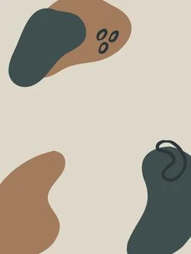 Abstract Doodle Organic Shape Poster and Background Stock Illustration