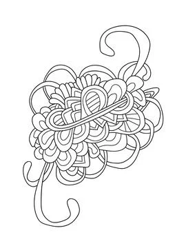 Abstract doodle pattern in black and white colors. Illustrazione stock