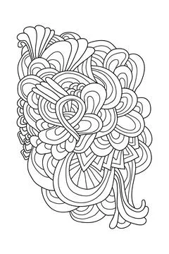 Abstract doodle pattern in black and white colors. Illustrazione stock