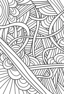 Abstract doodle pattern in black and white colors. Illustrazione stock