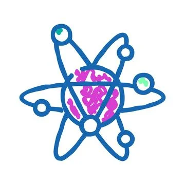 Abstract doodle representing atom structure and science concept Stock Illustration