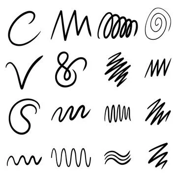 Abstract doodle scribble line art vector illustration Stock Illustration