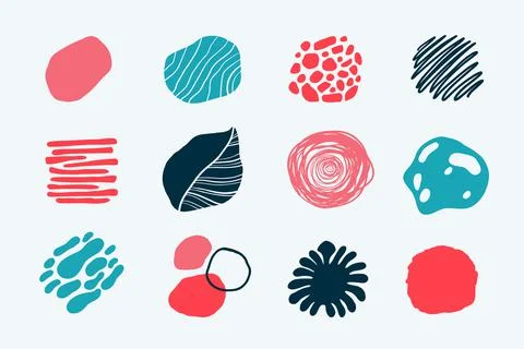 Abstract doodle scribble shapes. Modern hand drawn contemporary objects and Stock Illustration