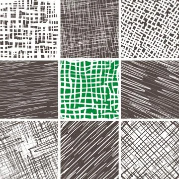 Abstract Doodle Seamless Patterns Set Stock Illustration