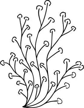 Abstract doodle single floral element for decoration patterns, wrapping paper Stock Illustration