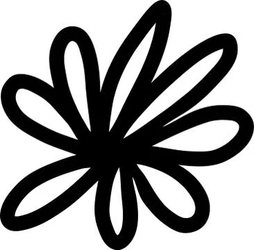 Abstract doodle single floral element for decoration patterns, wrapping paper Stock Illustration