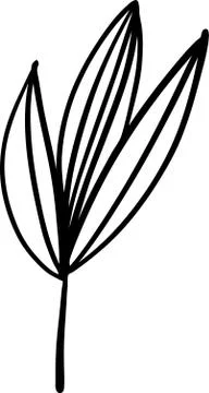 Abstract doodle single floral element for decoration patterns, wrapping paper Stock Illustration