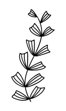 Abstract doodle single floral element for decoration patterns, wrapping paper Stock Illustration