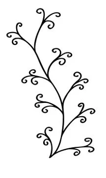 Abstract doodle single floral element for decoration patterns, wrapping paper Stock Illustration