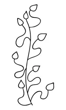 Abstract doodle single floral element for decoration patterns, wrapping paper Stock Illustration