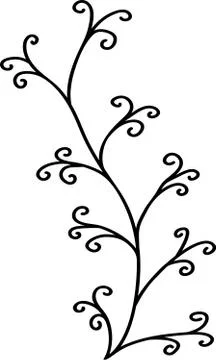 Abstract doodle single floral element for decoration patterns, wrapping paper Stock Illustration