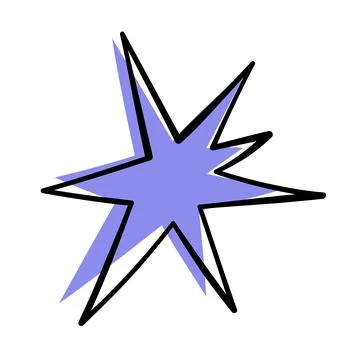 Abstract doodle star. Hand drawn simple stylized figure Illustrazione stock