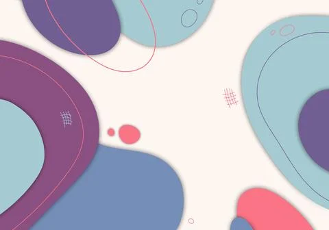 Abstract doodle template design decorative artwork style. Overlapping minimal Stock Illustration