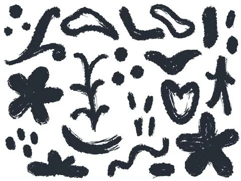 Abstract doodle texture element set イラスト素材
