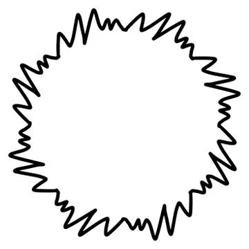 Abstract doodle zigzag frame. Isolated on white background. Vector stock illu Illustrazione stock