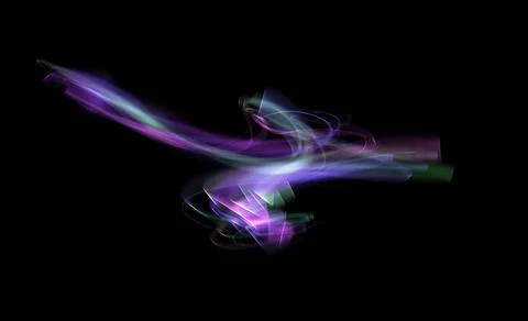 Abstract doodles, luminous and multicolored. For a dark background Stock Illustration
