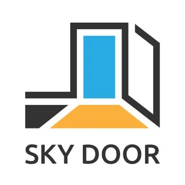 Abstract door to sky Stock Illustration