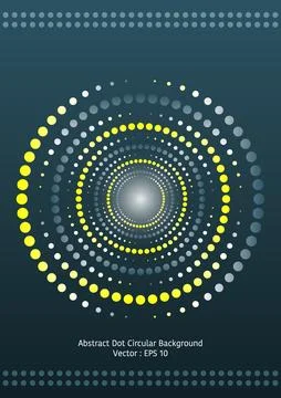 Abstract dot circular background design, halftone style, with two dot bars Stock Illustration