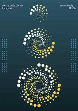 Abstract dot circular background, groups of halftone style dots in three sizes Stock Illustration