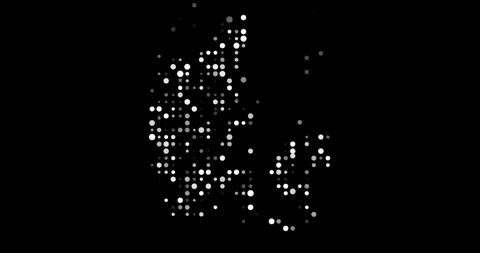 Abstract Dot Flow Forms Denmark Map Stock Footage 313127999