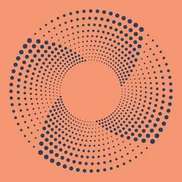 Abstract Dot frame. Circle border with effect halftone. Modern faded ring. Point Stock Illustration