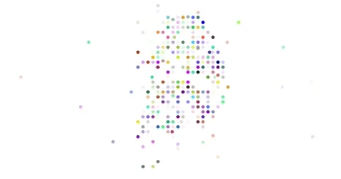 Abstract Dot Grid Animation of Korea Map Stock Footage 312438340