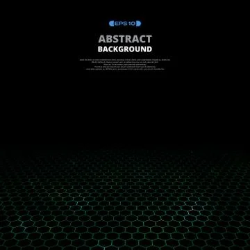 Abstract of dot light pattern on technology green pentagon pattern  backgroun Illustrazione stock