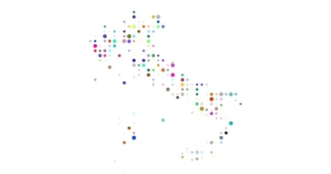 Abstract Dot Map of Italy in Motion Stock Footage 312320787