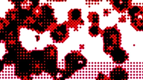 Abstract Dot Matrix Particle Abstract Retro Video with Moving Patterns Video stock 307071679