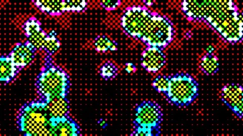 Abstract Dot Matrix Particle Dynamic Retro Motion with Dotted Patterns Video stock 307071796