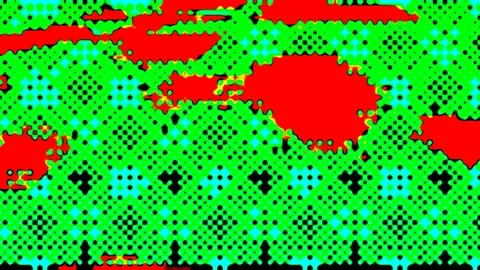 Abstract Dot Matrix Particle Pixelated Retro Motion with Dotted Patterns Video stock 307076796