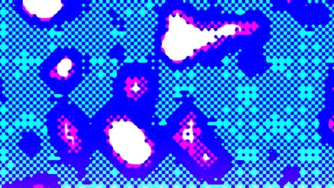 Abstract Dot Matrix Particle Retro Geometric Patterns in Motion Video stock 307071730