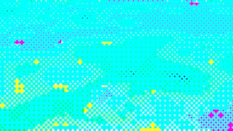 Abstract Dot Matrix Particle Retro Motion Graphic with Geometric Patterns Video stock 307076768