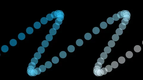 Abstract dot matrix wave in blue and white gradient Stock Footage 337789209