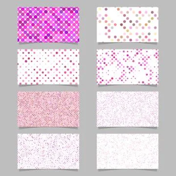Abstract dot pattern card background template set Stock Illustration