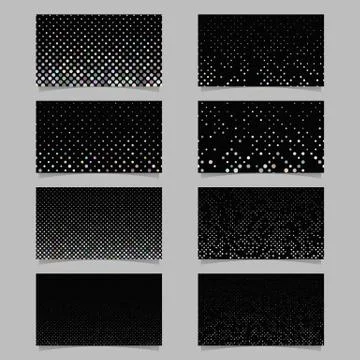 Abstract dot pattern card background template set - vector graphic Stock Illustration